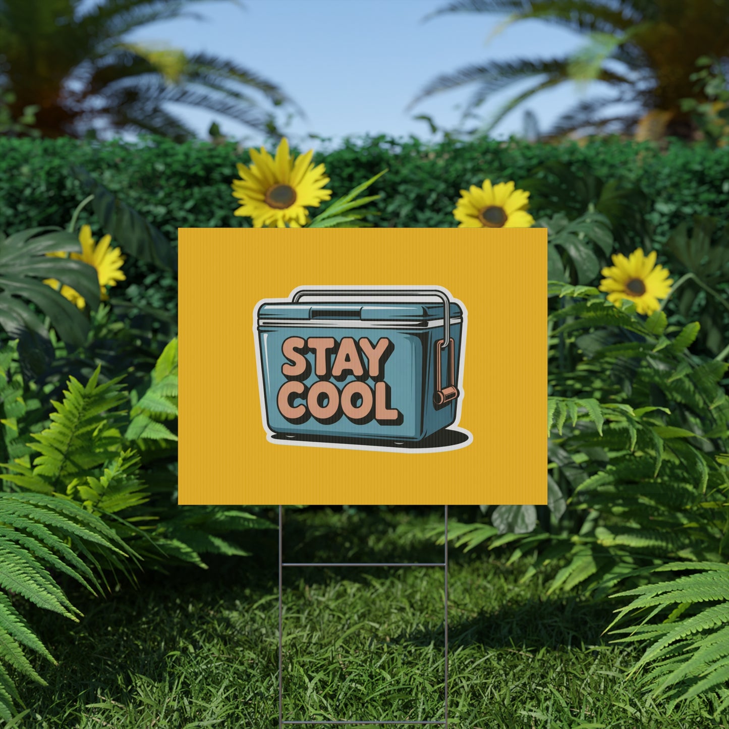 Stay Cool Plastic Yard Sign for Summer Events