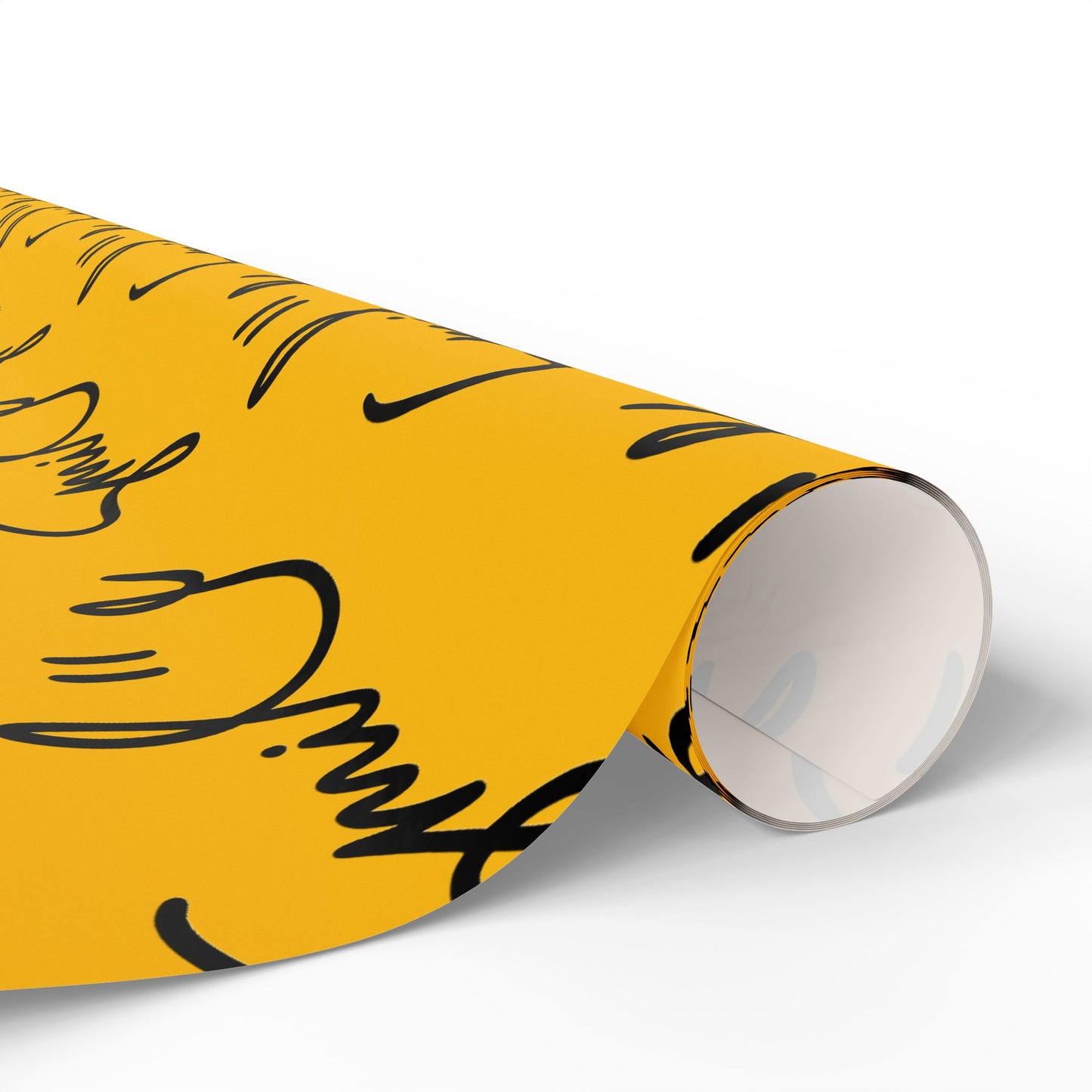 Yellow/Black Smile Stylish Gift Wrapping Paper for Any Occasion