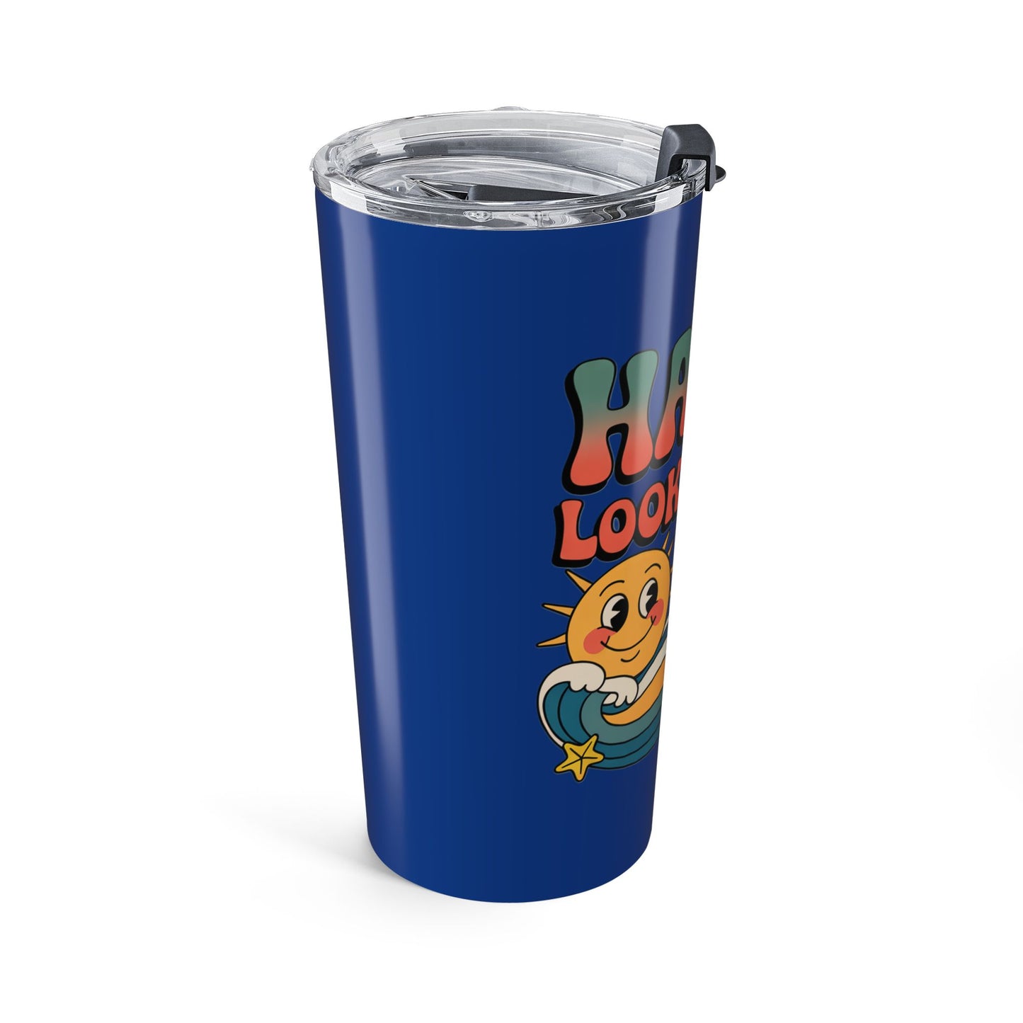 20oz Tumbler — "Happy Looks Good on You" Retro Smile Travel Cup