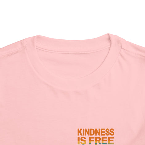 Toddler Short Sleeve Tee - Kindness Is Free Peace Design