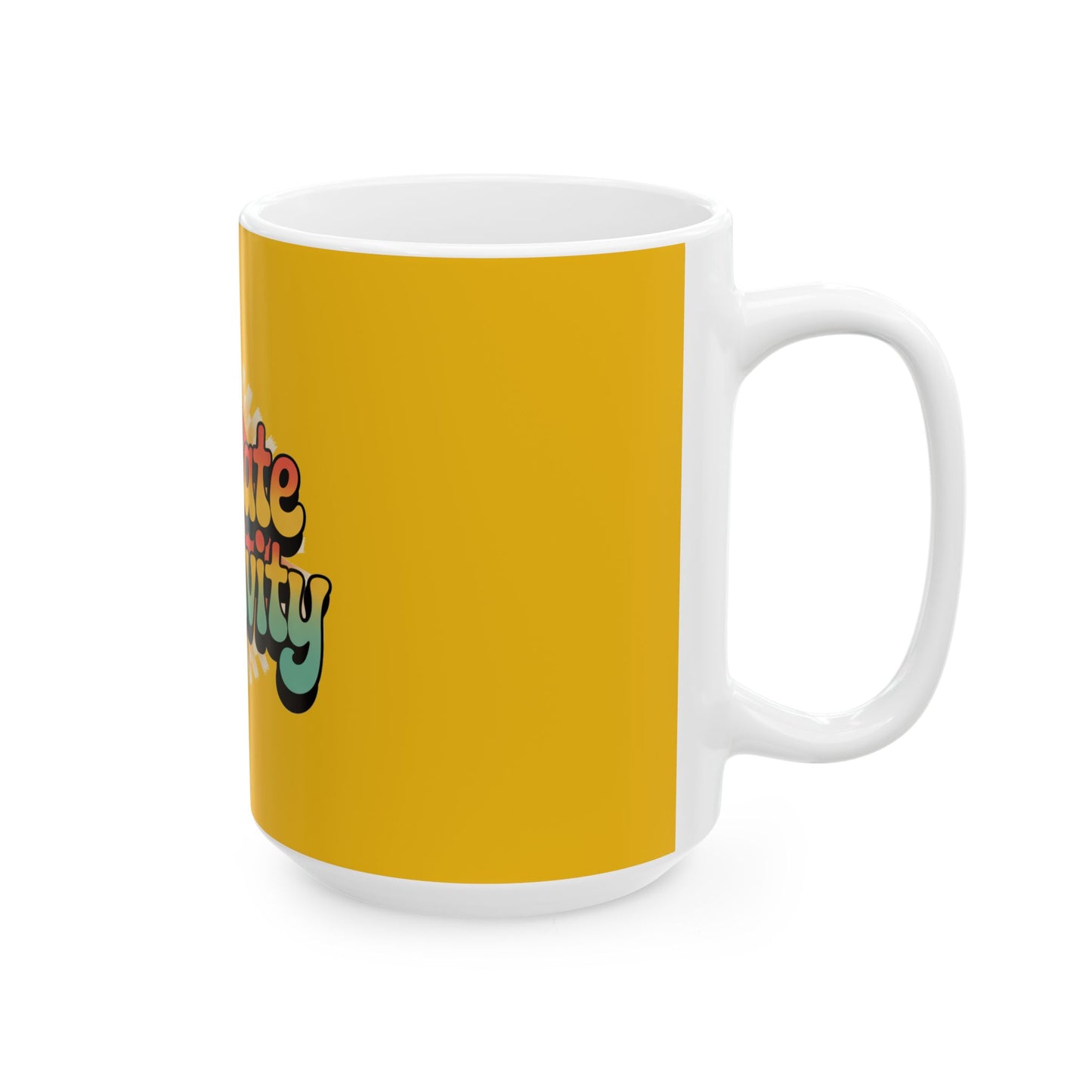 Yellow Radiate Positivity Ceramic Coffee Mug,  11oz & 15oz