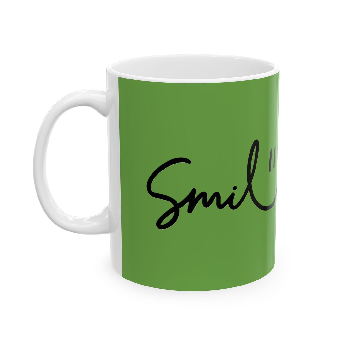 Green/Black Smile Ceramic Coffee Mug - 11oz & 15oz