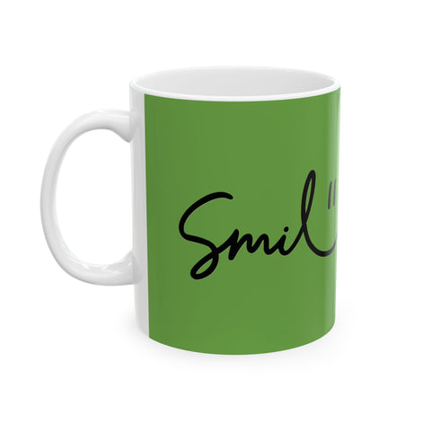 Green/Black Smile Ceramic Coffee Mug - 11oz & 15oz