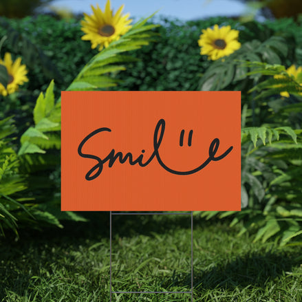 Orange Smile Yard Sign