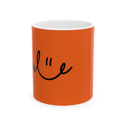 Orange/Black Smile Ceramic Coffee Mug - 11oz & 15oz