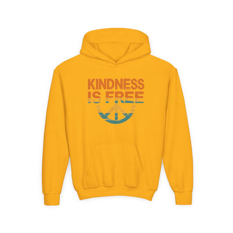 Kindness Is Free Youth Hoodie - Inspirational Heavy Blend Sweatshirt