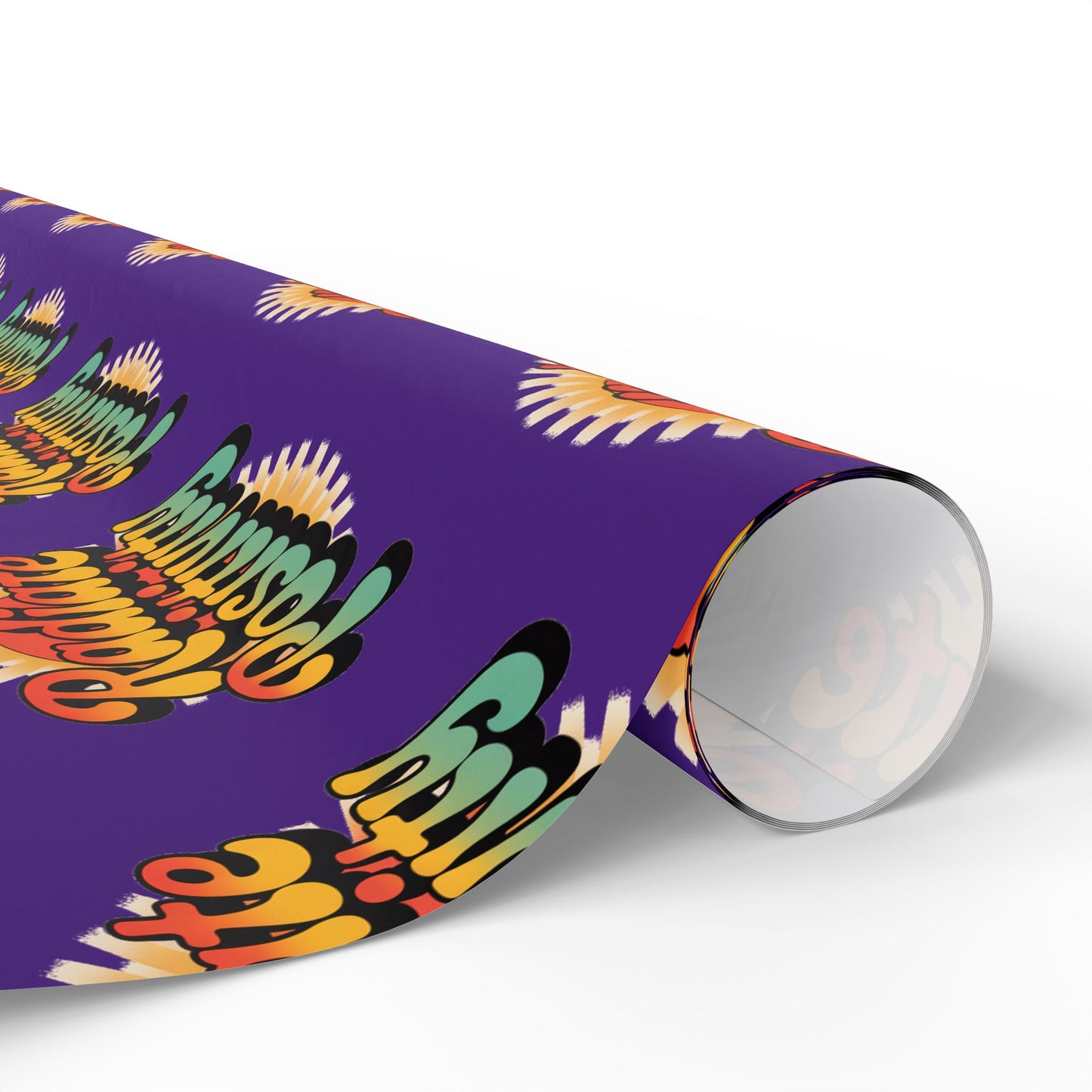 Purple Radiate Positivity Wrapping Paper for Celebrations