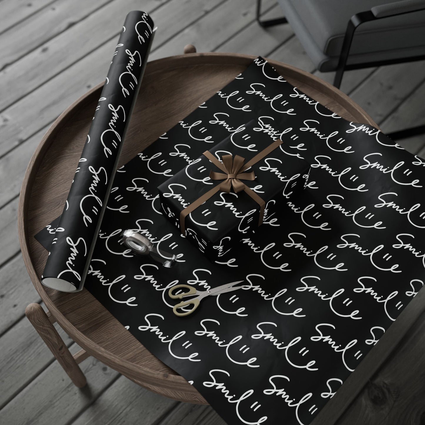Black/White Smile Stylish Gift Wrapping Paper for Any Occasion