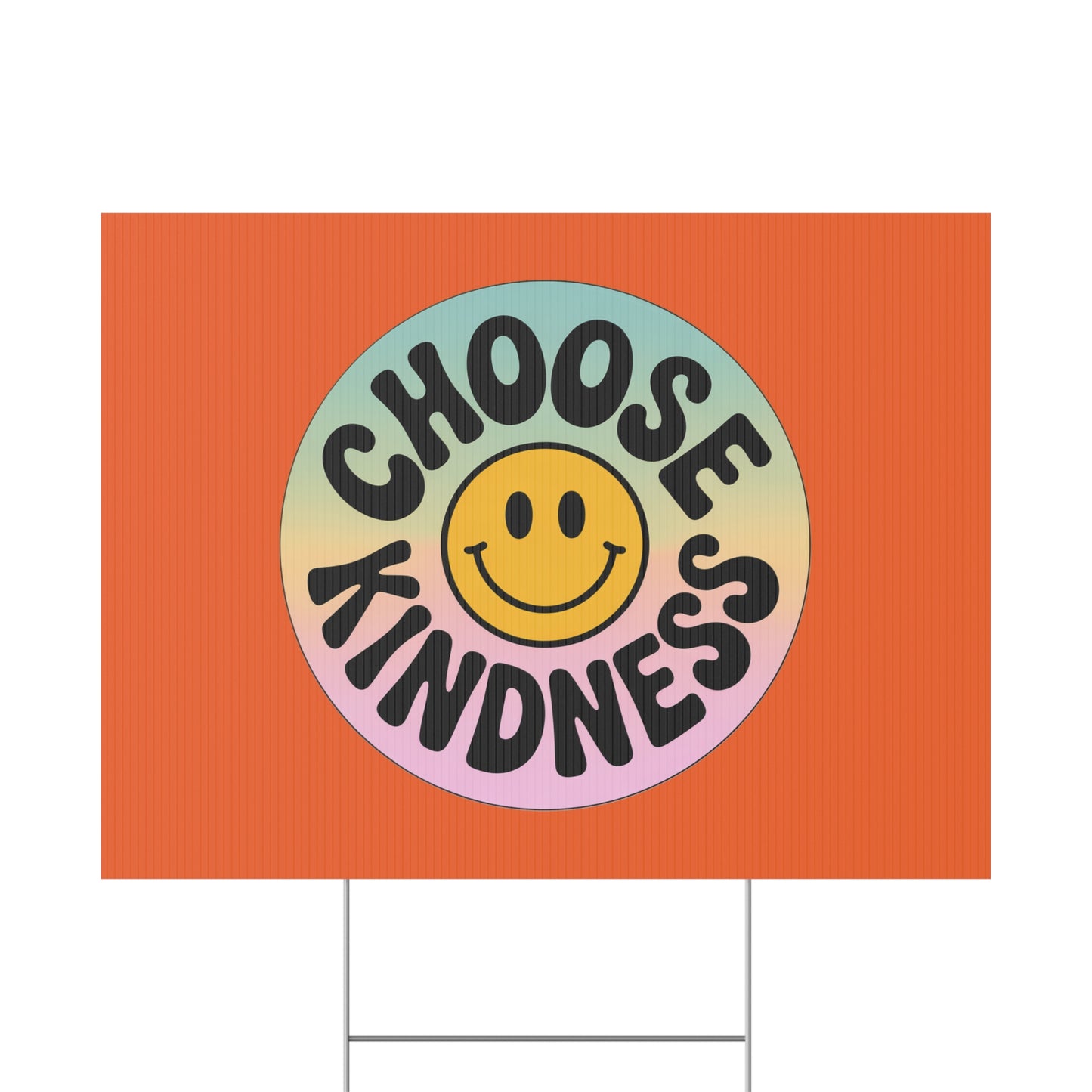 Orange Joyful Choose Kindness Plastic Yard Sign