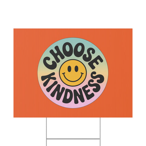 Orange Joyful Choose Kindness Plastic Yard Sign