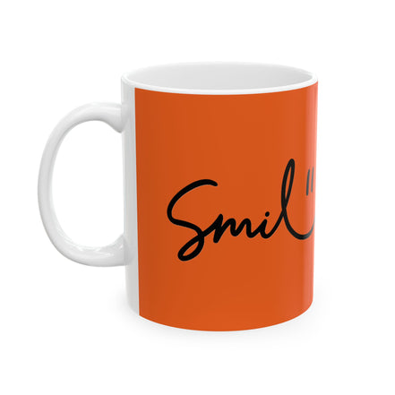 Orange/Black Smile Ceramic Coffee Mug - 11oz & 15oz