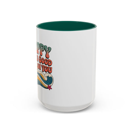 Retro 'Happy Looks Good on You' Colorful Ceramic Mug (11oz & 15oz)