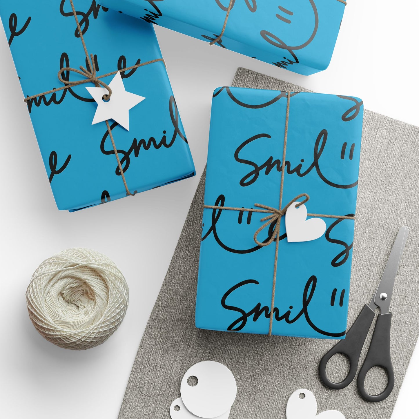 Turquoise Smile Stylish Gift Wrapping Paper for Any Occasion