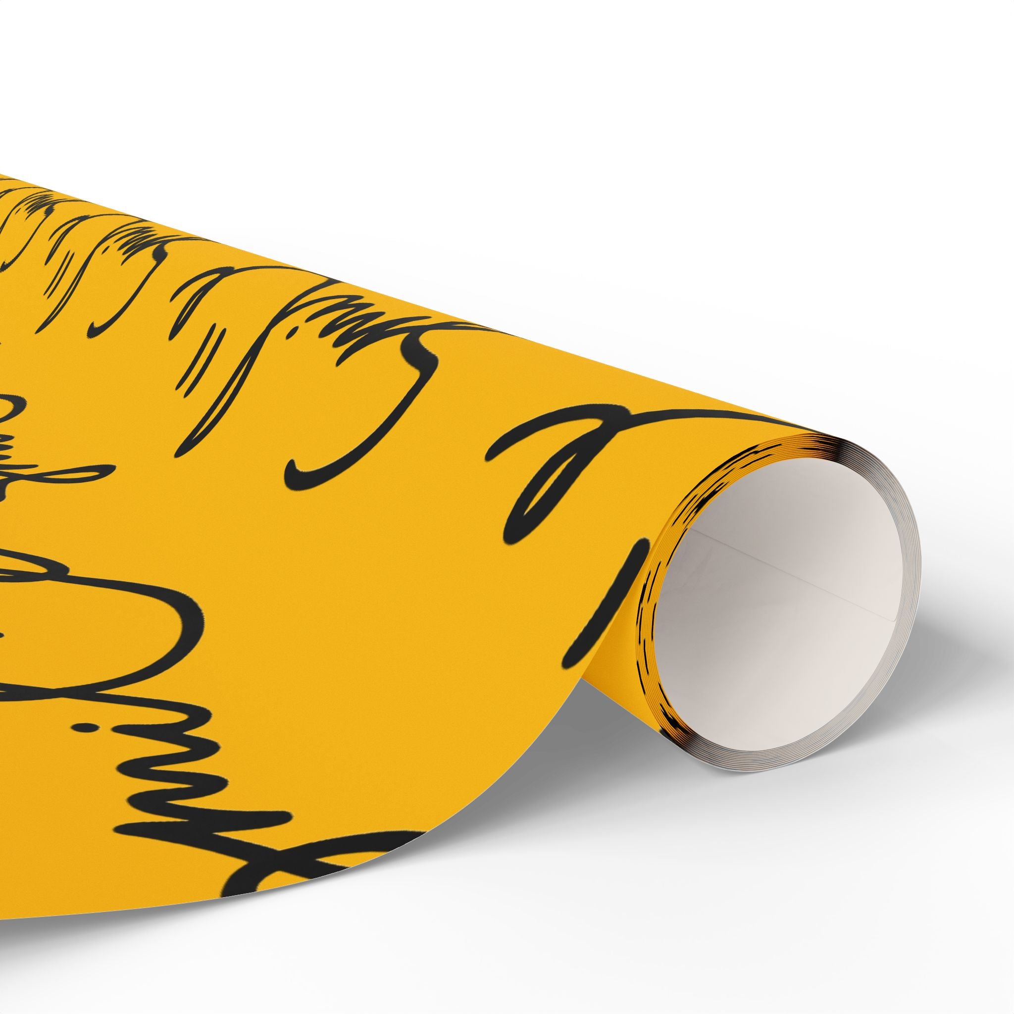 Yellow/Black Smile Stylish Gift Wrapping Paper for Any Occasion