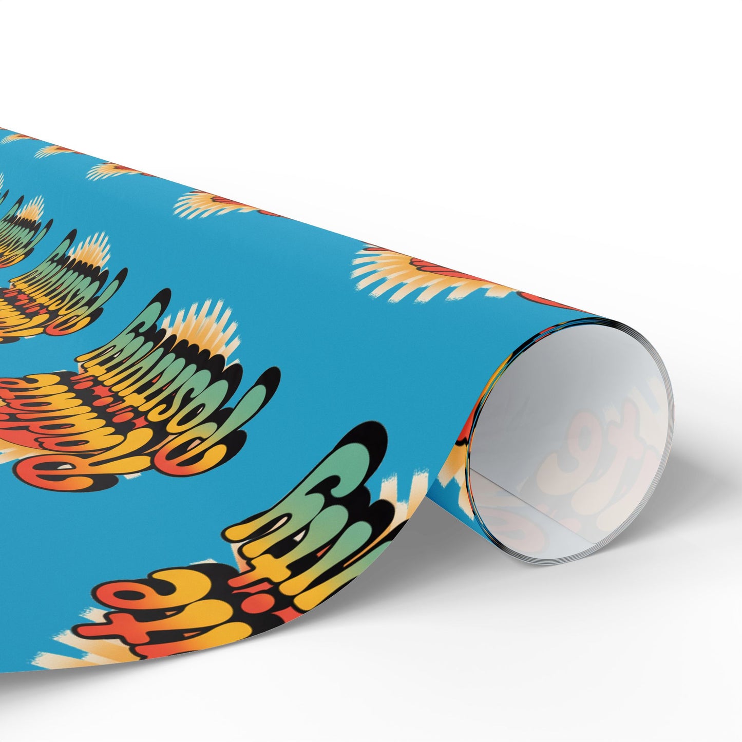 Turquoise Radiate Positivity Wrapping Paper for Celebrations