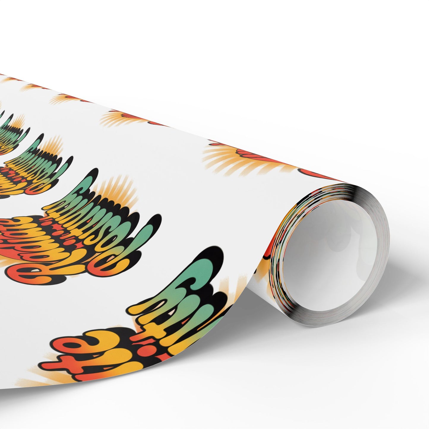 White Radiate Positivity Wrapping Paper for Celebrations