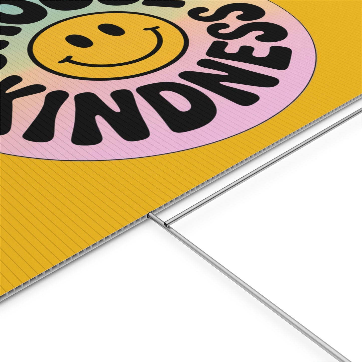 Yellow Joyful Choose Kindness Plastic Yard Sign