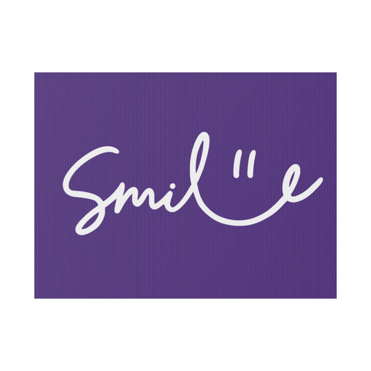 Purple Smile Yard Sign