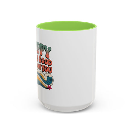 Retro 'Happy Looks Good on You' Colorful Ceramic Mug (11oz & 15oz)