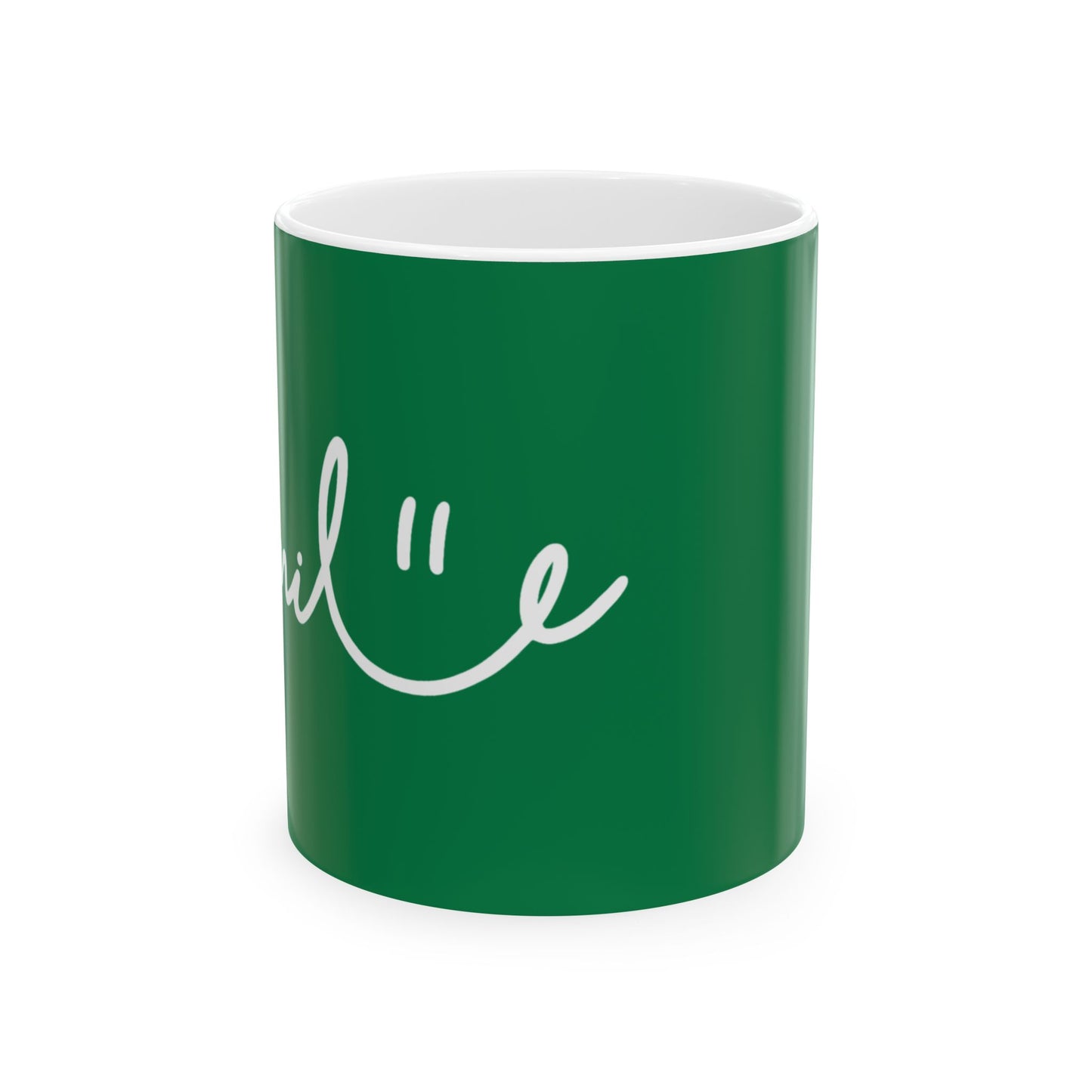Green/White Smile Ceramic Coffee Mug - 11oz & 15oz