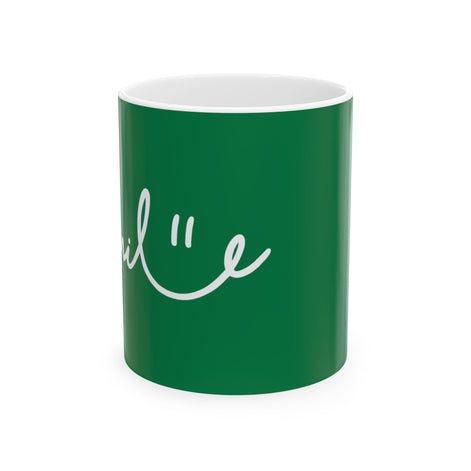 Green/White Smile Ceramic Coffee Mug - 11oz & 15oz
