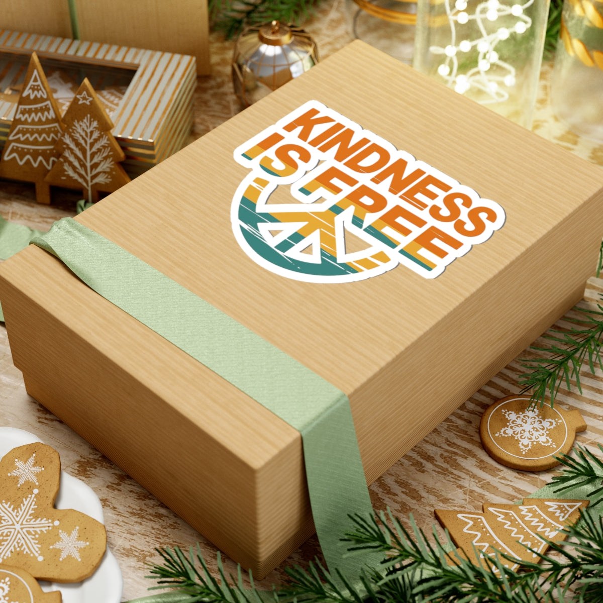 Kindness Is Free Kiss-Cut Stickers for Positive Vibes