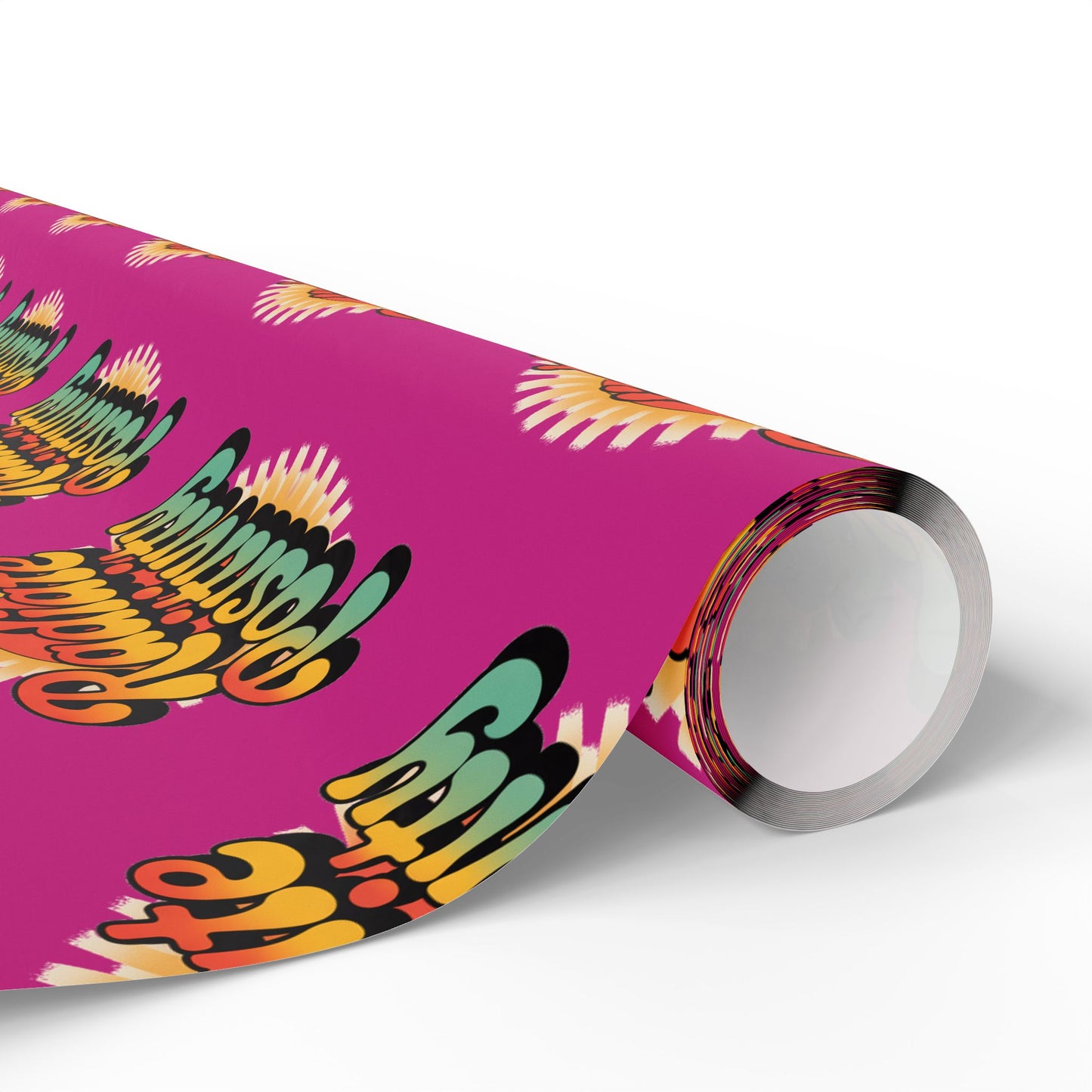 Pink Radiate Positivity Wrapping Paper for Celebrations