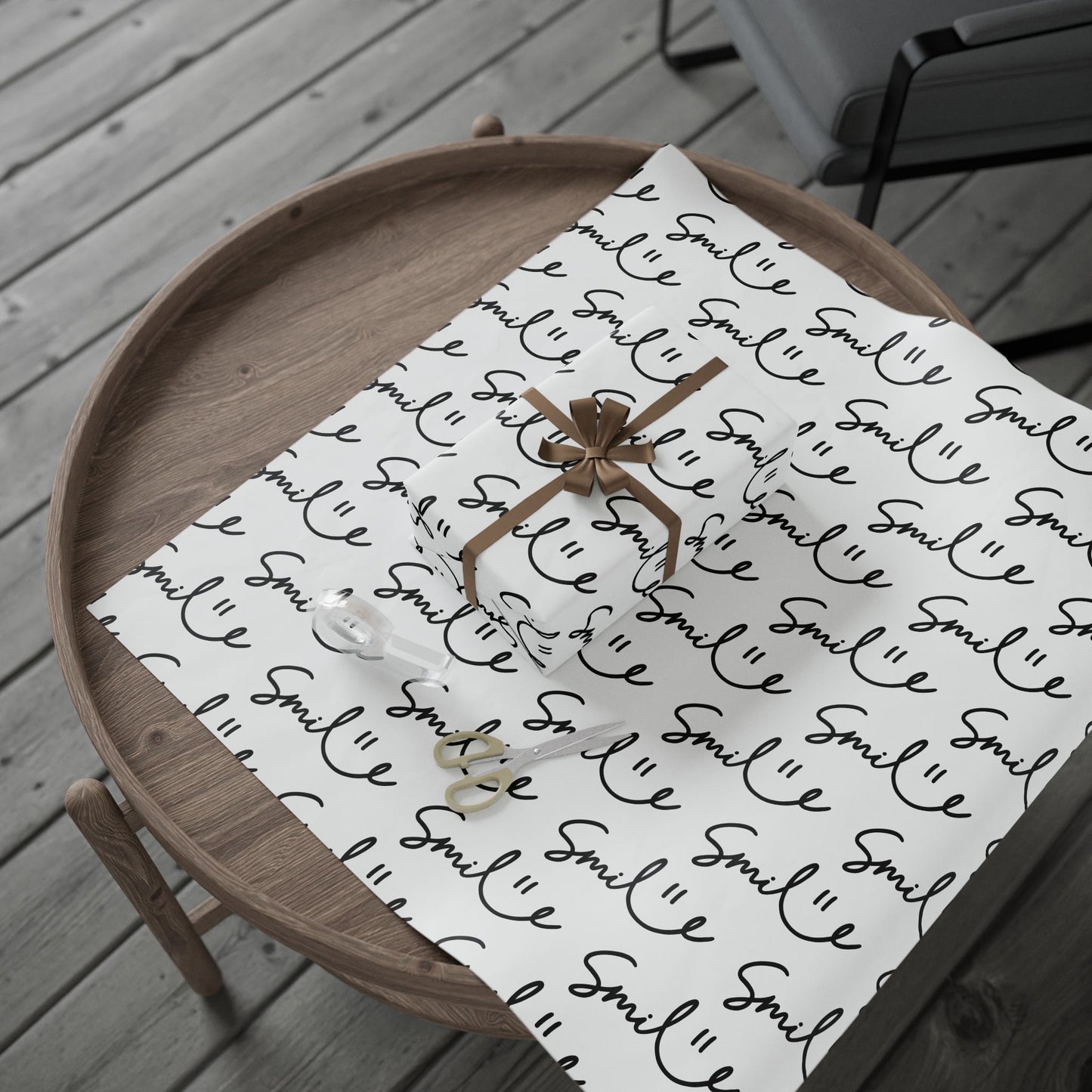 White/Black Smile Stylish Gift Wrapping Paper for Any Occasion