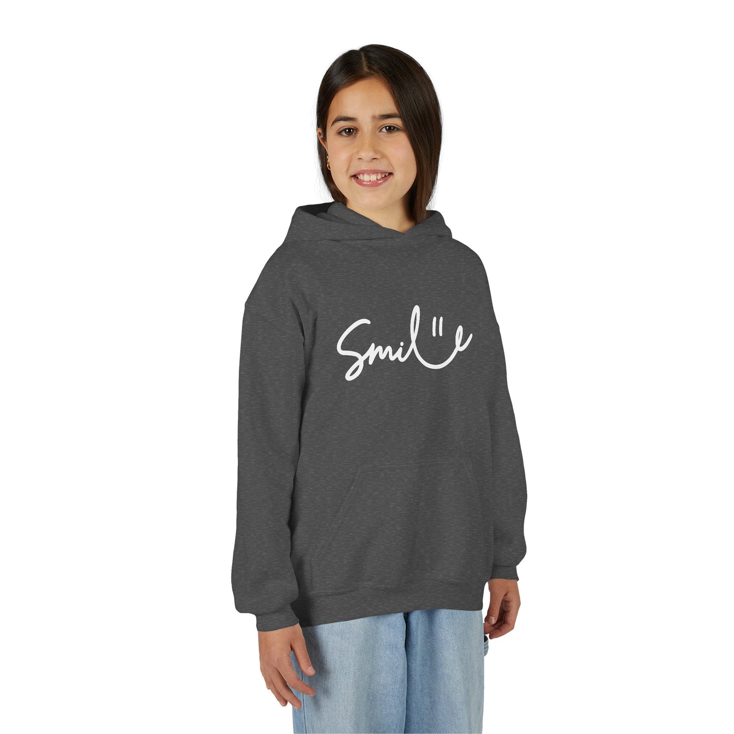Smile Youth Heavy Blend Hoodie - Cozy, Cheerful Sweatshirt for Kids