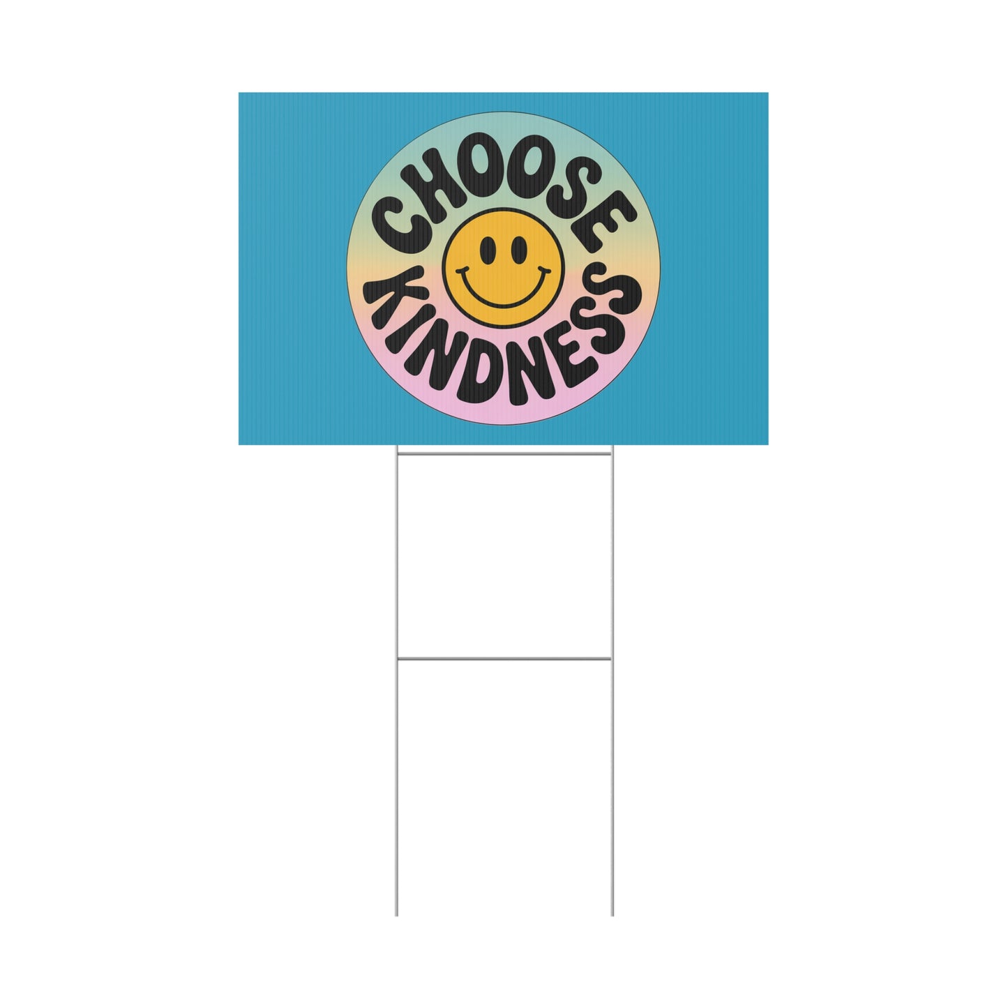 Turquoise Joyful Choose Kindness Plastic Yard Sign