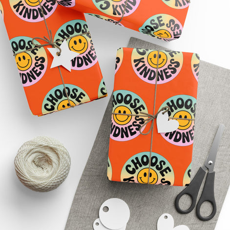 Orange Choose Kindness Wrapping Papers
