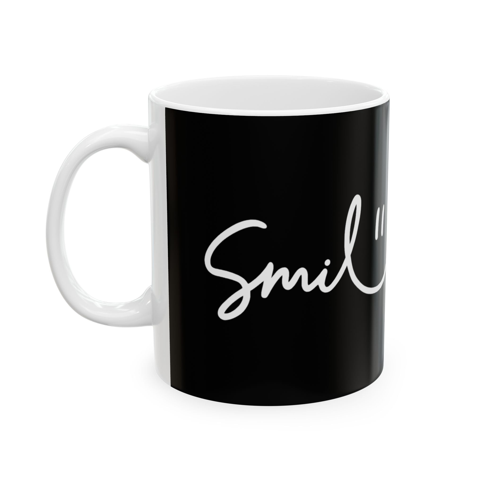 Black/White Smile Ceramic Coffee Mug - 11oz & 15oz