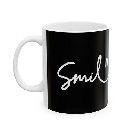 Black/White Smile Ceramic Coffee Mug - 11oz & 15oz