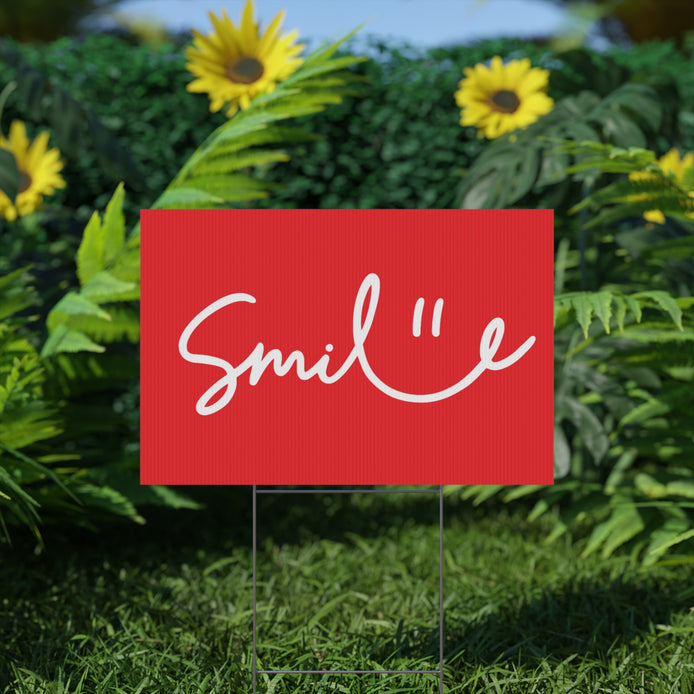Red Smile Yard Sign