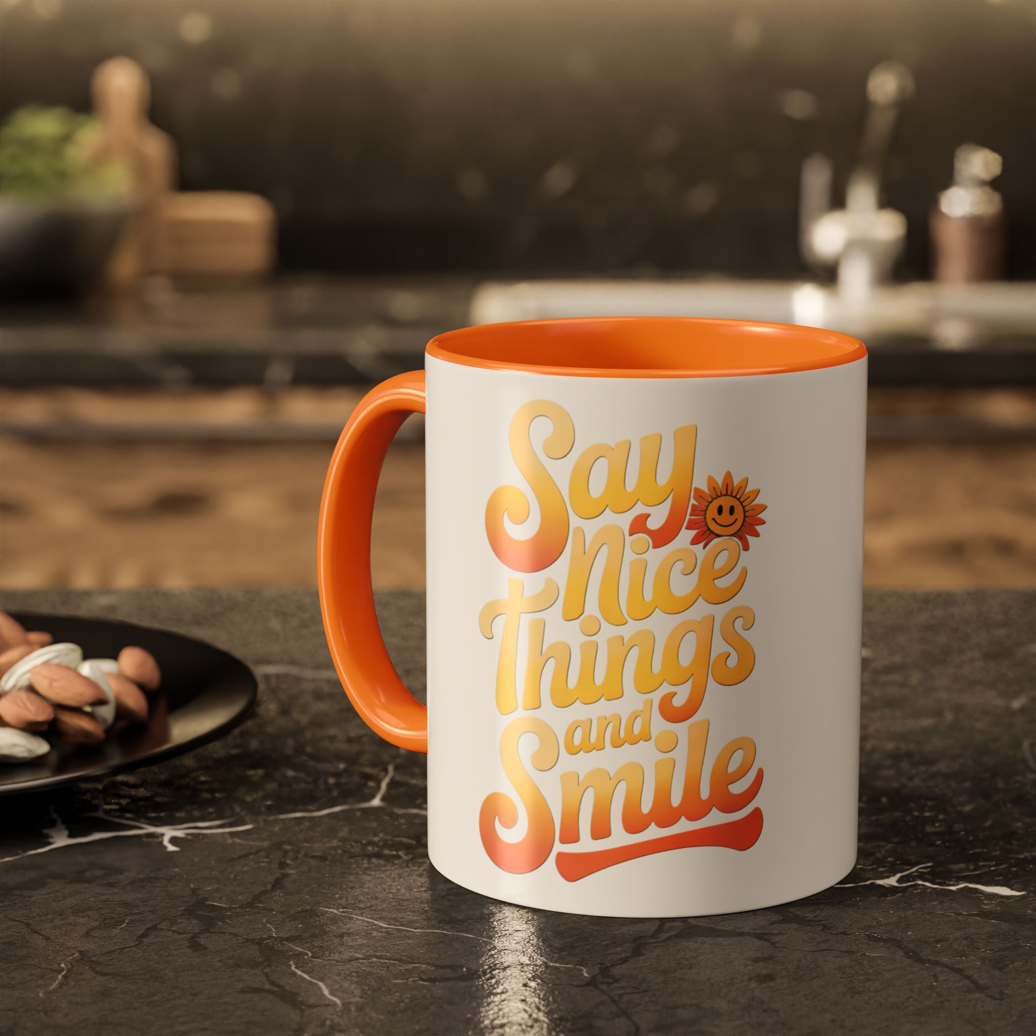 Positive Vibes Colorful Mug - Say Nice Things and Smile, 11oz & 15oz