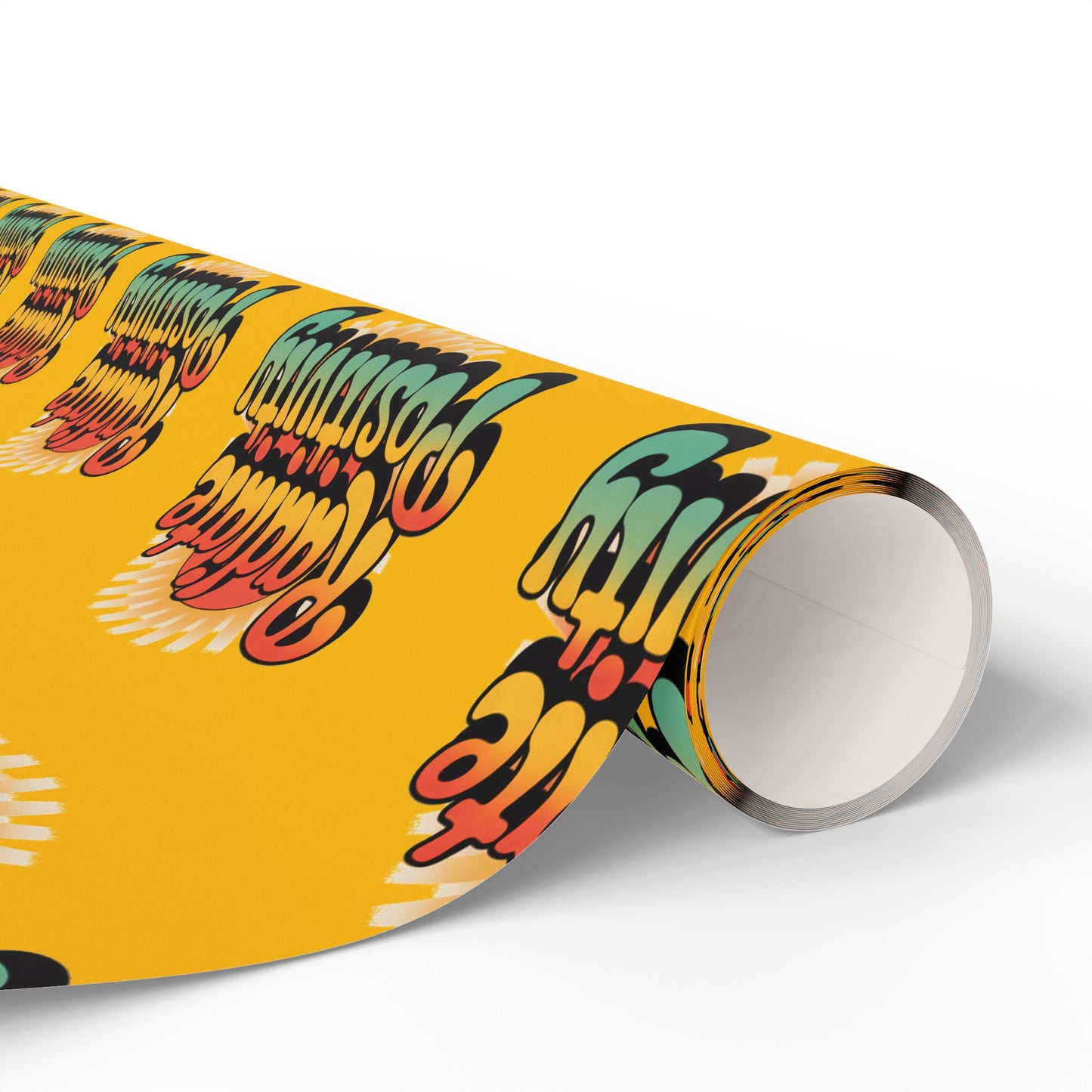 Yellow Radiate Positivity Wrapping Paper for Celebrations