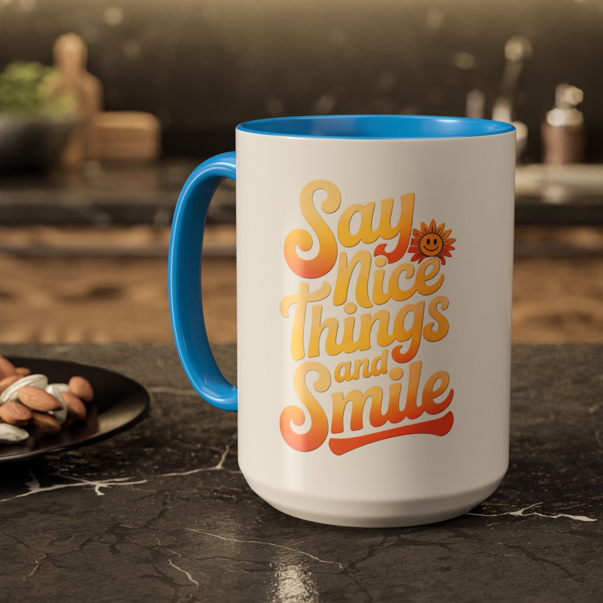 Positive Vibes Colorful Mug - Say Nice Things and Smile, 11oz & 15oz