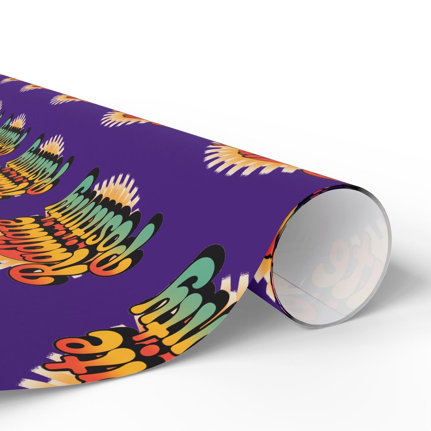 Purple Radiate Positivity Wrapping Paper for Celebrations
