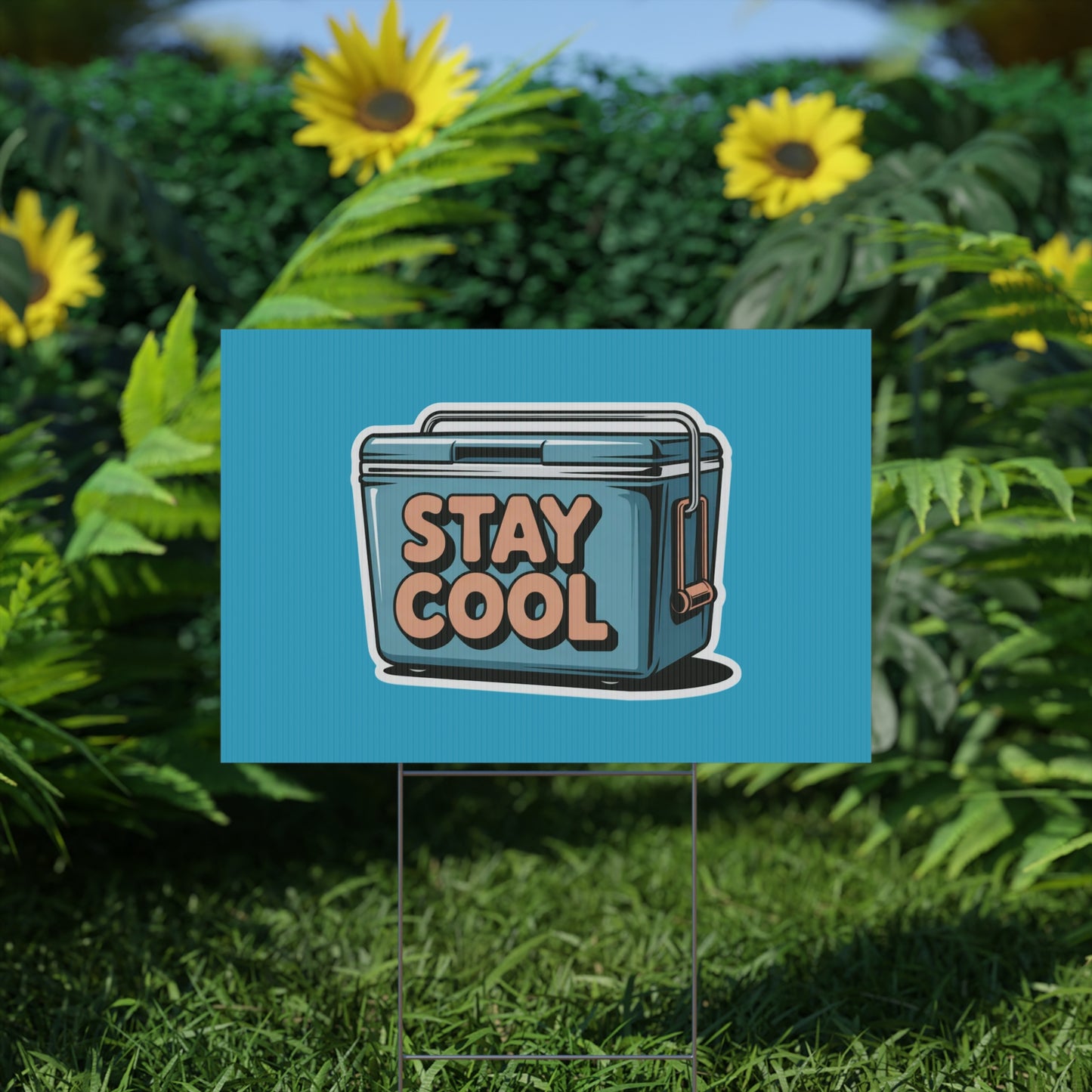 Stay Cool Plastic Yard Sign for Summer Events