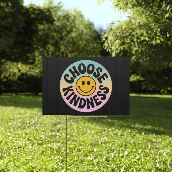 Black Joyful Choose Kindness Plastic Yard Sign