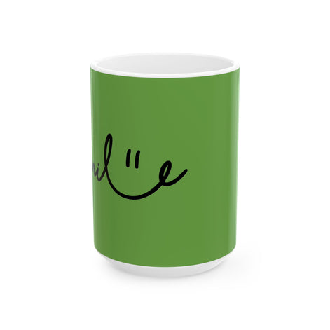 Green/Black Smile Ceramic Coffee Mug - 11oz & 15oz
