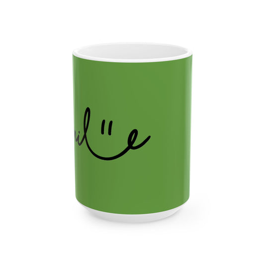 Green/Black Smile Ceramic Coffee Mug - 11oz & 15oz
