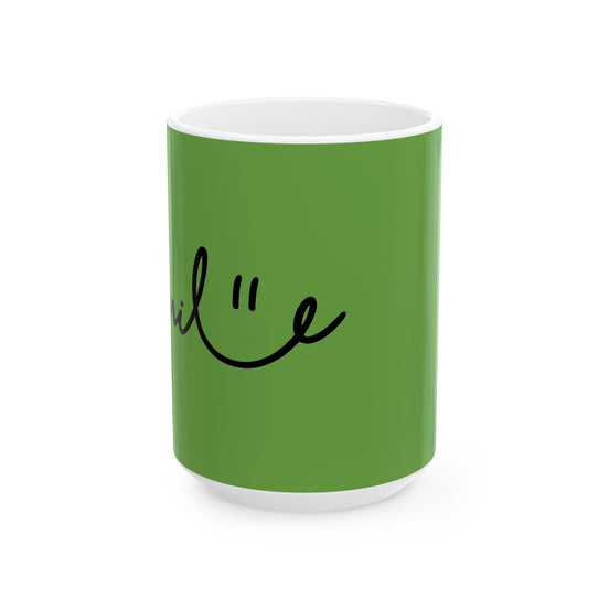 Green/Black Smile Ceramic Coffee Mug - 11oz & 15oz