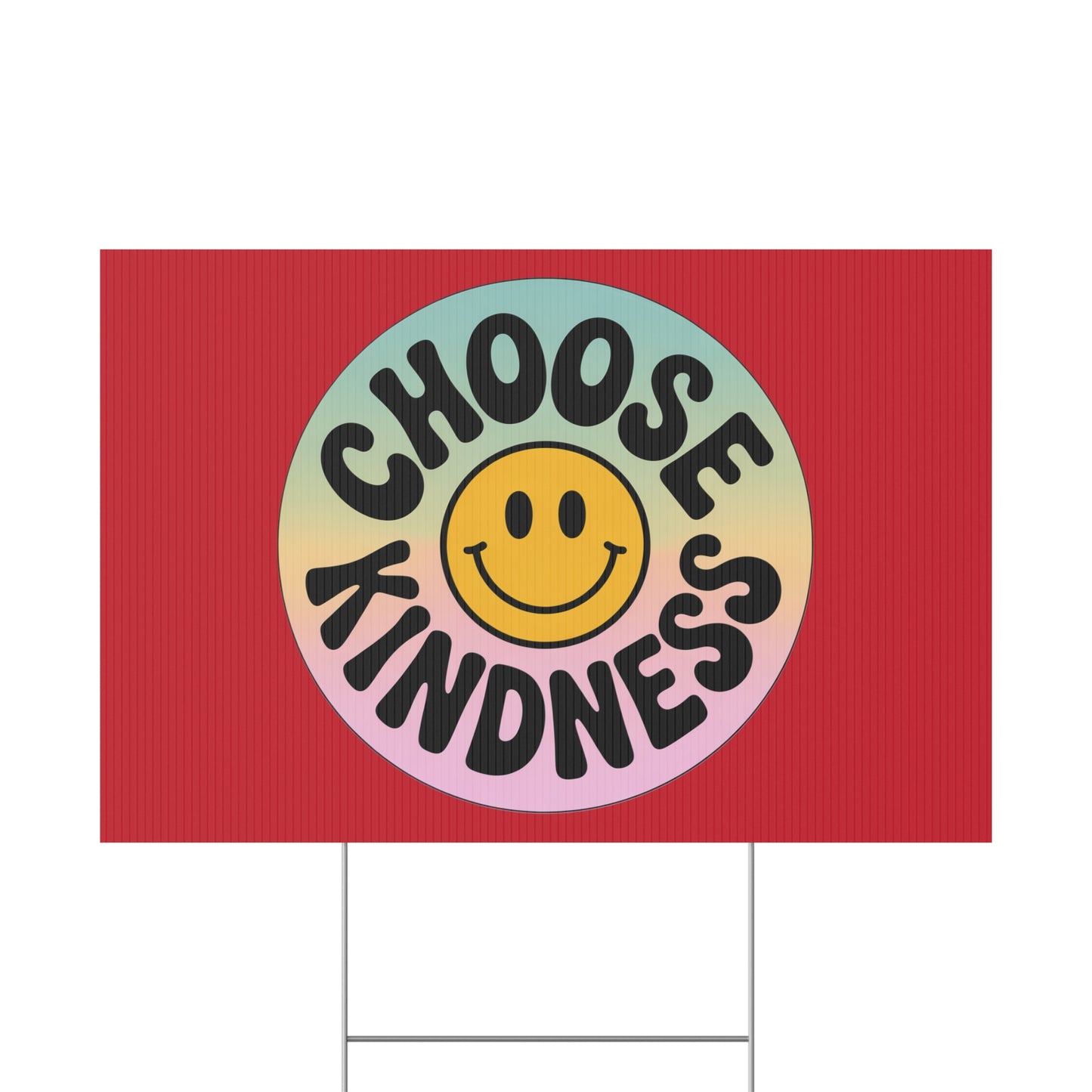 Dark Red of Joyful Choose Kindness Plastic Yard Sign
