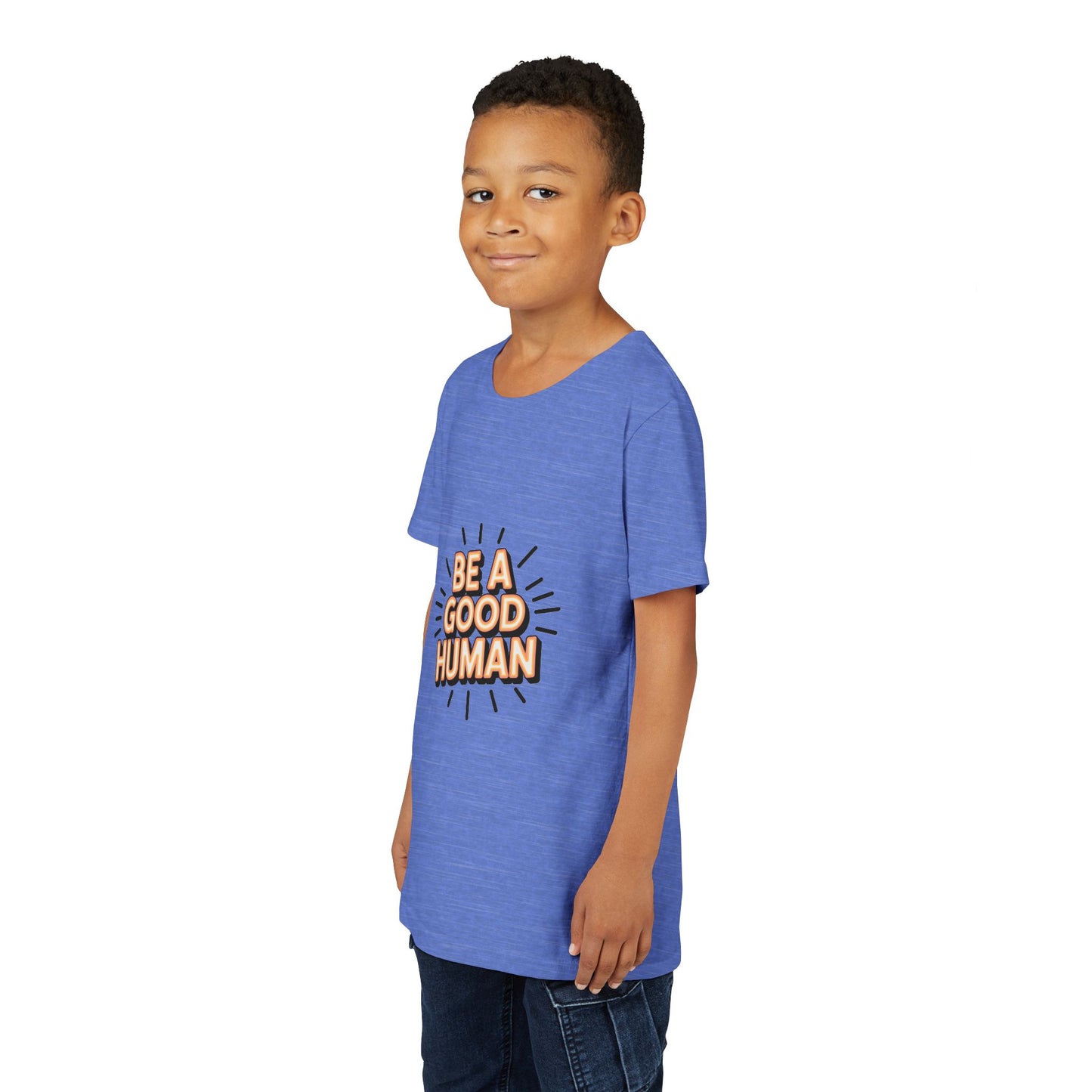 Youth Tee — "Be A Good Human" Positive Message Kids T-Shirt