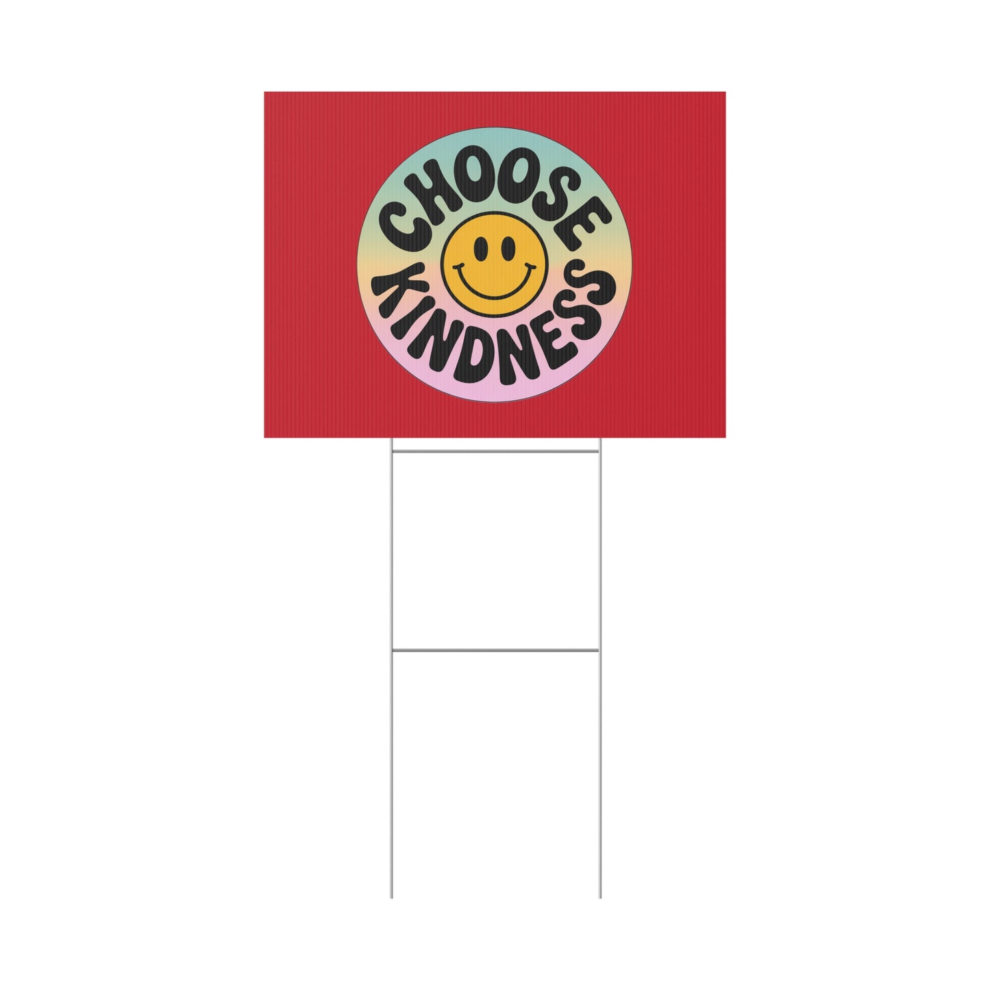 Dark Red of Joyful Choose Kindness Plastic Yard Sign