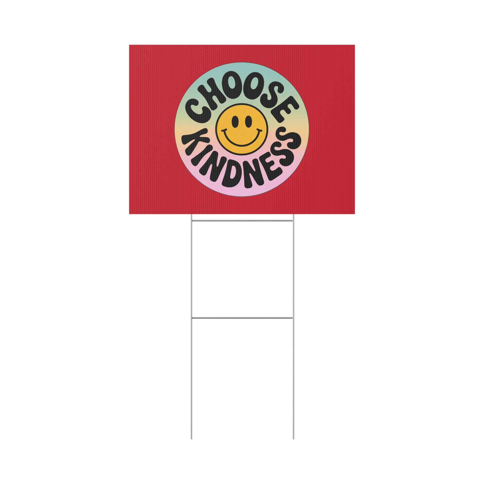 Dark Red of Joyful Choose Kindness Plastic Yard Sign