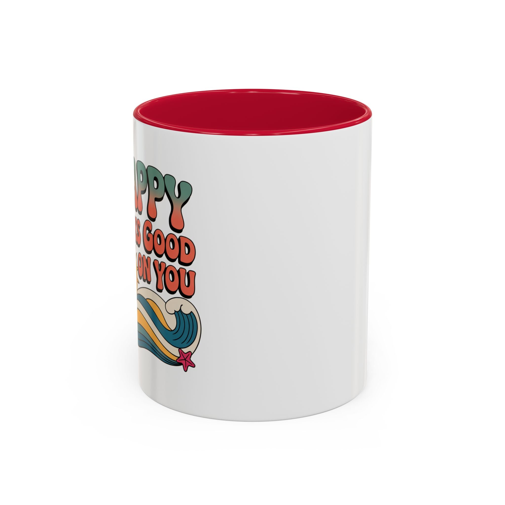 Retro 'Happy Looks Good on You' Colorful Ceramic Mug (11oz & 15oz)