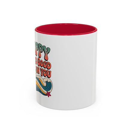 Retro 'Happy Looks Good on You' Colorful Ceramic Mug (11oz & 15oz)