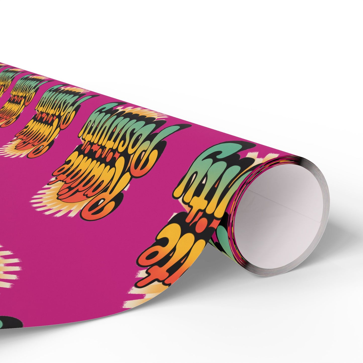 Pink Radiate Positivity Wrapping Paper for Celebrations